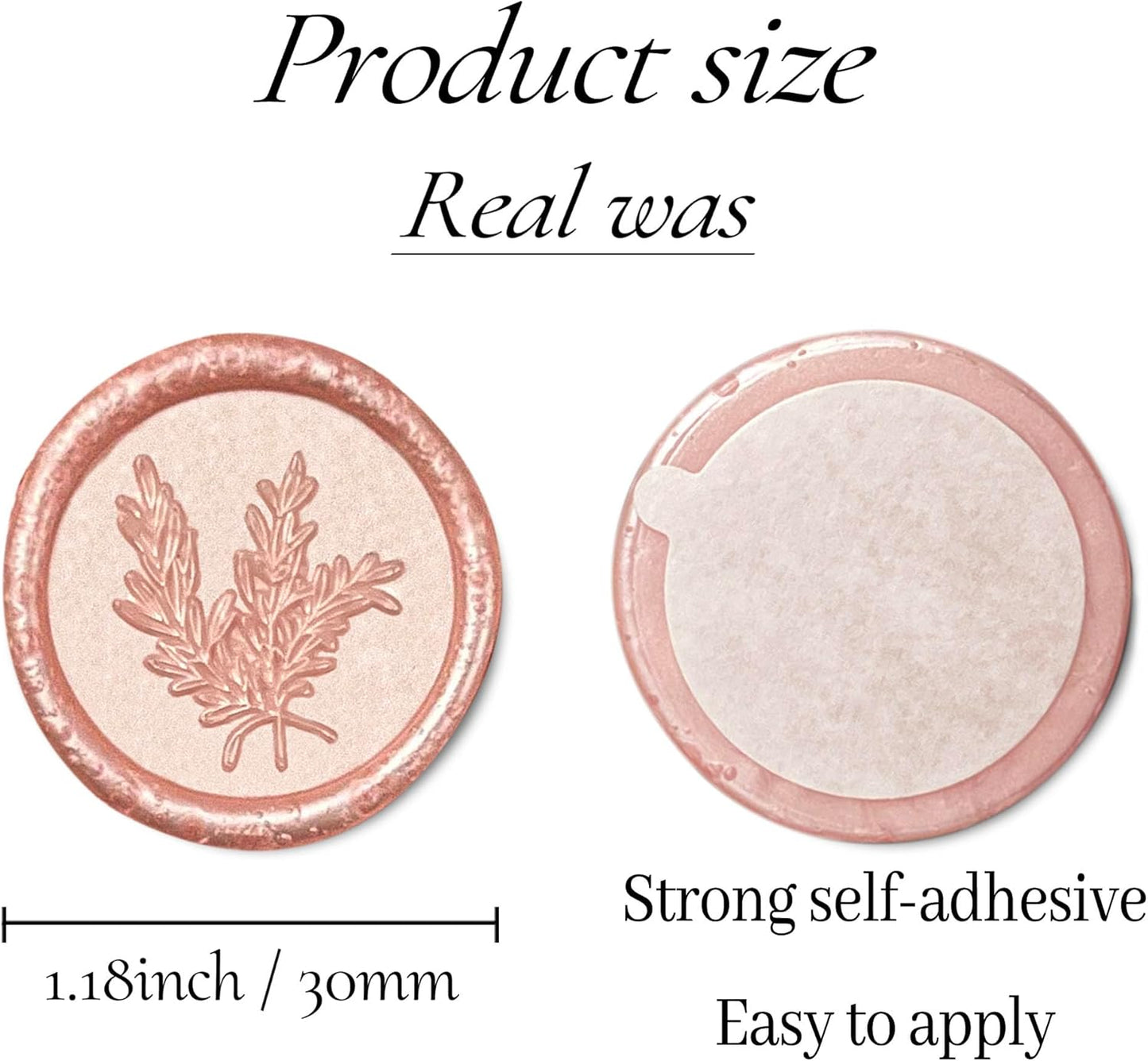 100Pcs Wax Seal Stickers Handmade Envelope Seals Self Adhesive Wax Stickers for Wedding Party Invitations, Envelope, Gift Wrap, Christmas(Rosemary Style, Pink)