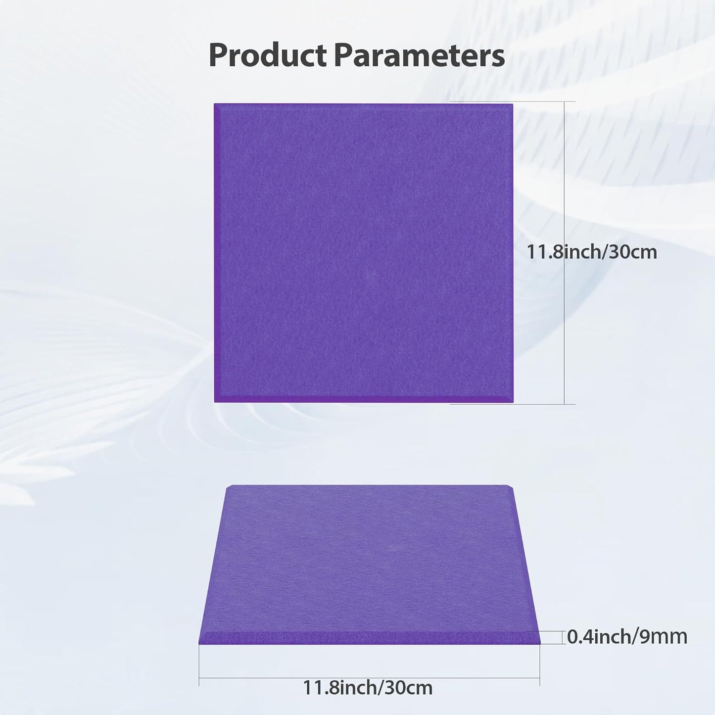 12 Pack Acoustic Panels Self Adhesive Sound Proof Foam, High Density Sound Acoustic Panel, 12X12X0.4 Inch Square Panels in Home, Office, Reccording Room, Studio,and more(Violet)