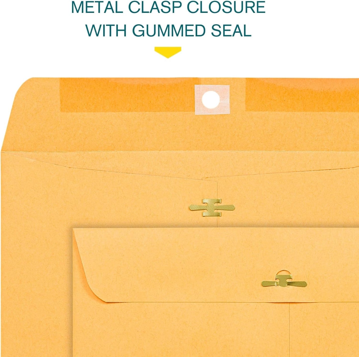 EnDoc 9x12 Clasp Envelopes – Brown Kraft Catalog Envelopes with Clasp Closure & Gummed Seal – 28lb Heavyweight Paper Envelopes for Home, Office, Business, Legal or School – 100 Pack