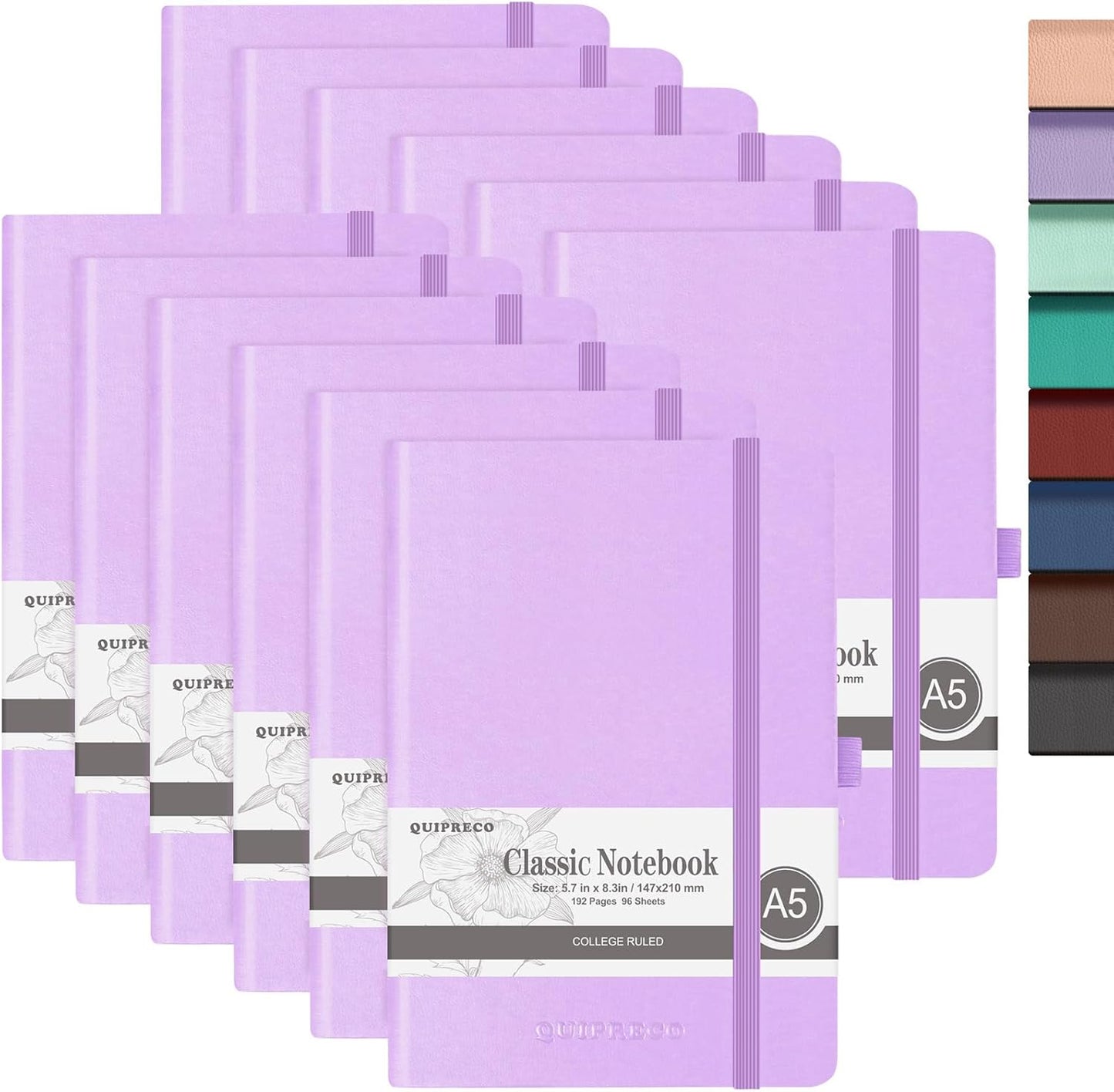 Hardcover Lined Bullet Dotted Journal Notebook, A5 140 192 Pages 100 120Gsm Paper College ruled for School,Work,Travel,and Daily Planning，5.7''*8.3'' (12, Lavender, A5 Lined)