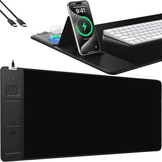 Mouse Pad, Office Desk Mat, Large Gaming Mousepad with Superior Micro-Weave Cloth, XXL Desk Pad with Stitched Edges, Non-Slip, Waterproof Writing Keyboard Pad for Gamer, Laptop, Work & Home