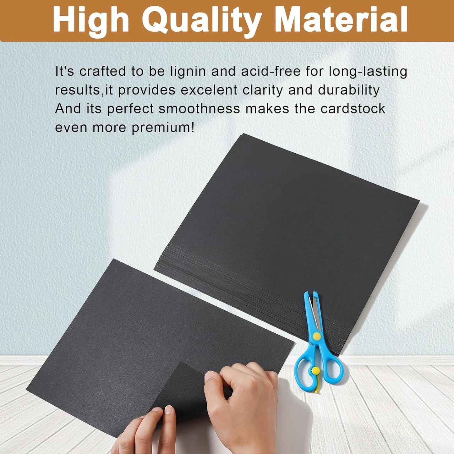 120 Sheets Shimmer Black Cardstock 8.5 x 11 Crafts Paper, 250gsm/92lb Heavyweight Construction Paper Card Stock for Halloween, DIY Cards Making, Greeting Cards, Party, Wedding Invitations