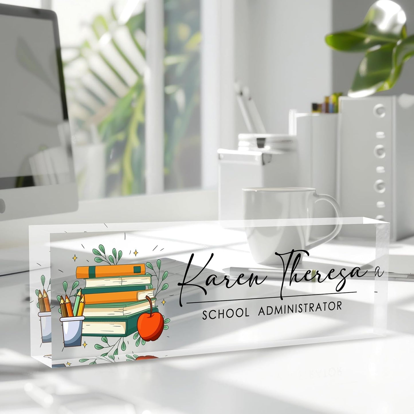 Custom Office Name Plate, Personalized Gifts for Women & Teachers, Office Desk Accessories