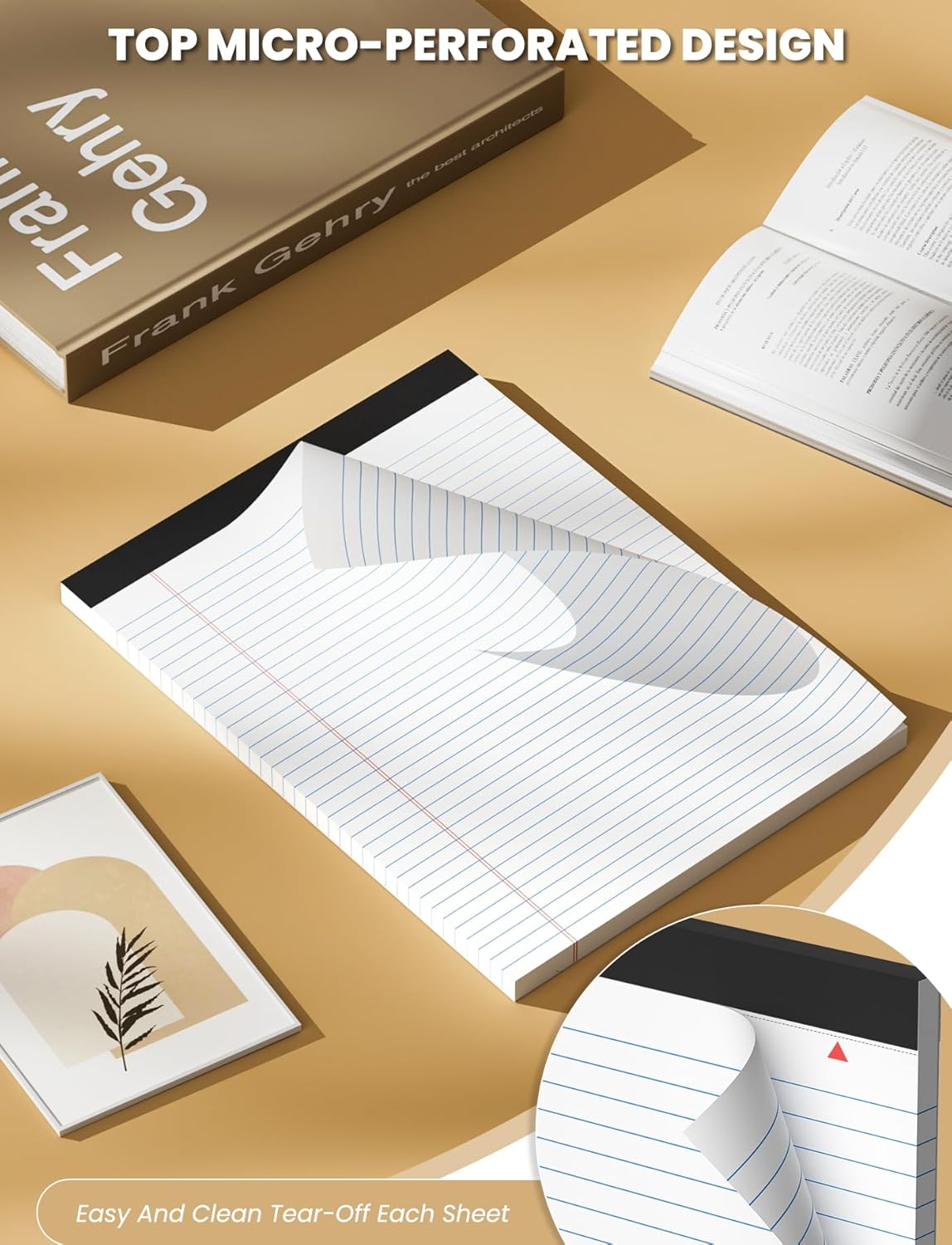 12 Pack White Legal Pads 8.5 x 11 College Ruled, 30 Sheets Per Note Pads 8.5 x 11, Perforated White Lined Paper Pads 8.5 x 11, Writing Pads with Sturdy Backing, Legal Notepads for School, Office, Home