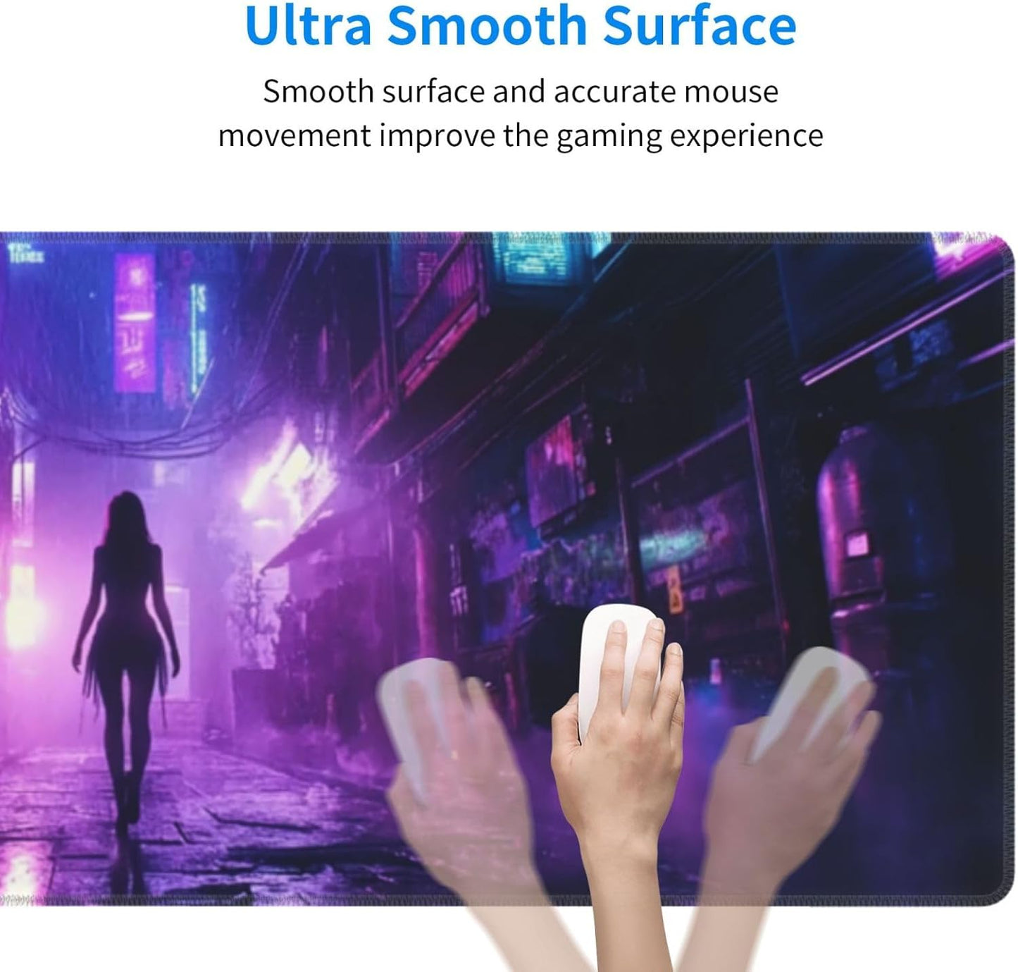 Punk Mouse Pad 31.5 X 11.8 Inch Big Desk Rubber Base Stitched Edges Keyboard Pad XXL Mouse Mat for Home Game and Office