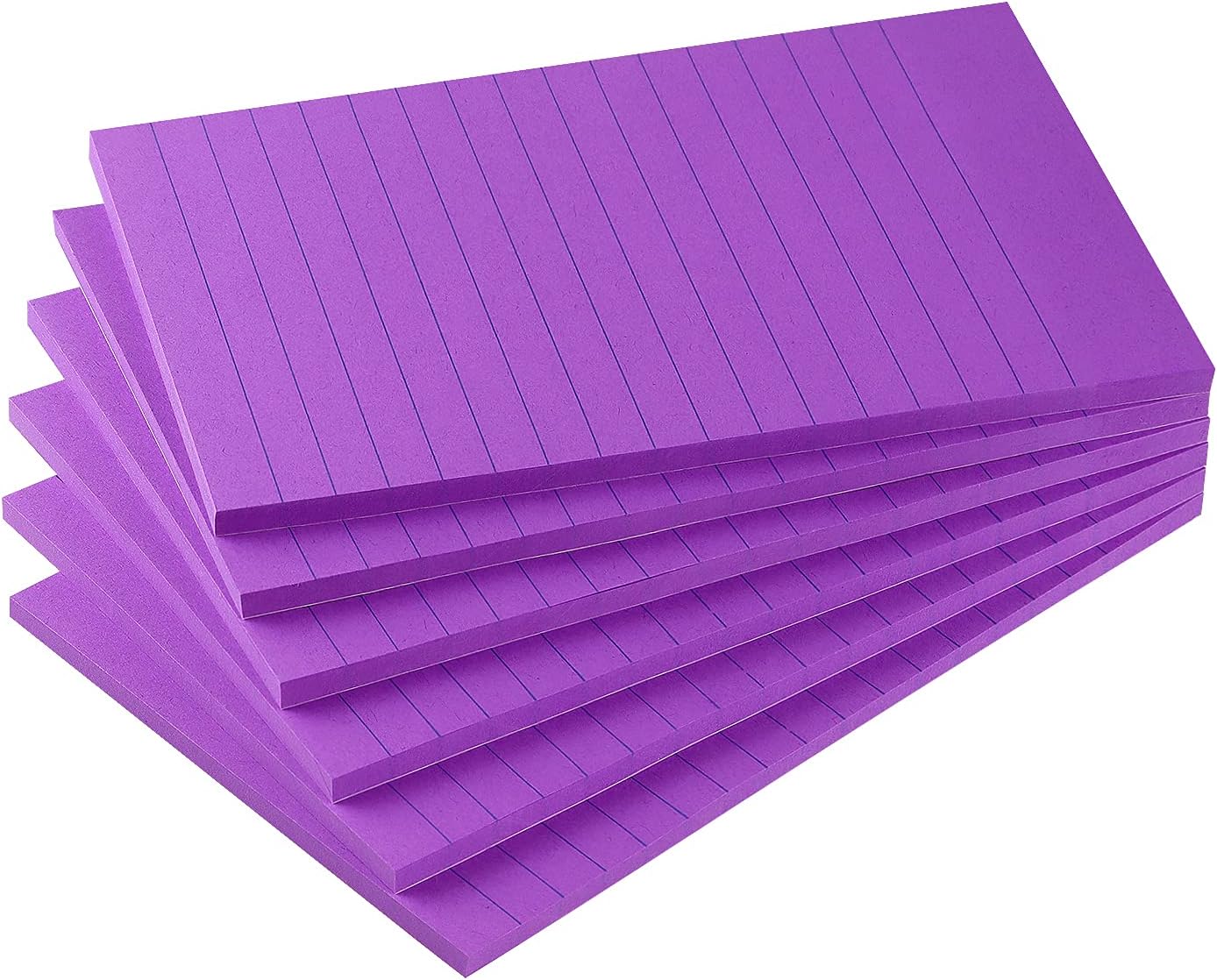 Early Buy 6 Pads Lined Sticky Notes with Lines 4x6 Self-Stick Notes Bright Color Sticky Notes, 45 Sheets/Pad (Purple)