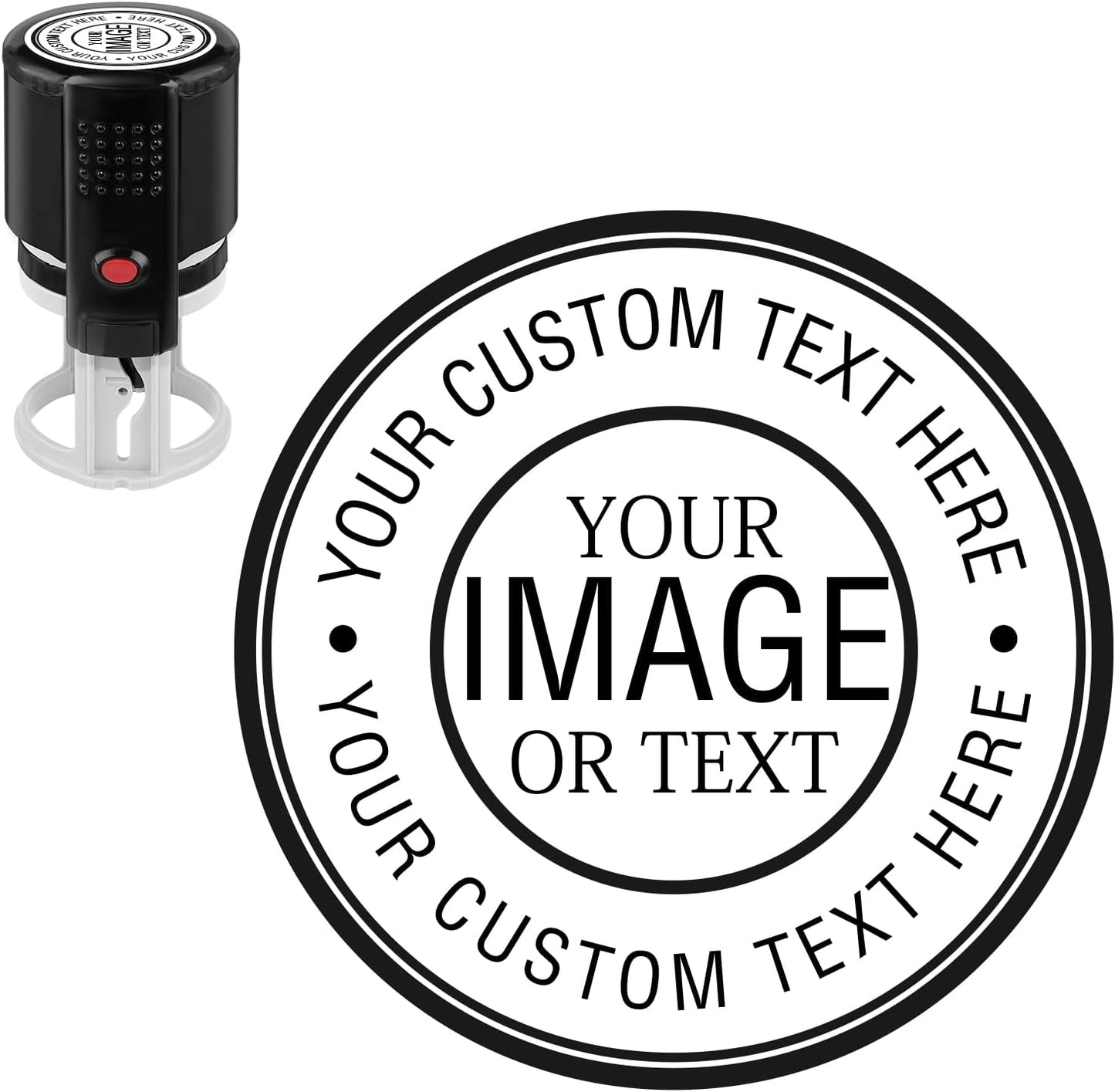 Custom Stamps for Business | Custom Logo Stamp | Personalized Self Inking Stamp Customized Business Logo Text Rubber Stamper, 4 Sizes/5 Color Options (2-inch)