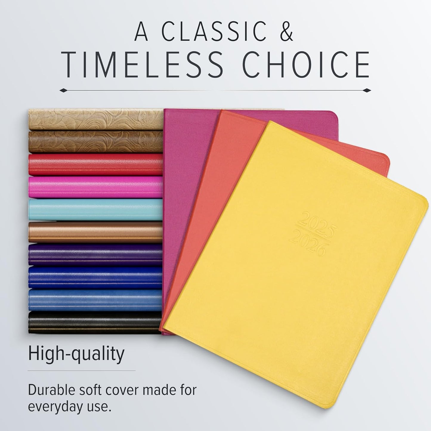 Gallery Leather Academic Planner 2025-2026, Teacher and Student Weekly Monthly Planner, Elegantly Bound Calendar with Gold-Gilded Page Edges, 18 Months - Floral Espresso - 9x7"