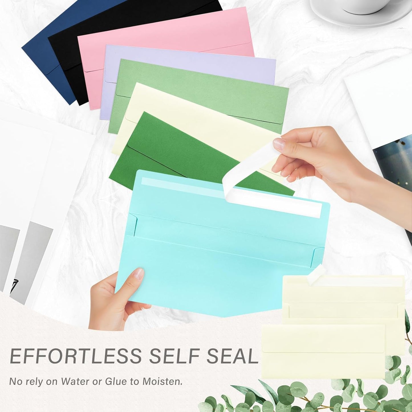 100 Pack #10 Business Envelopes, Self Seal Standard Ivory Envelopes for Secure Business & Legal Mailing, Office, Checks, Letter, Invoices, 4 1/8 x 9 1/2 Inches