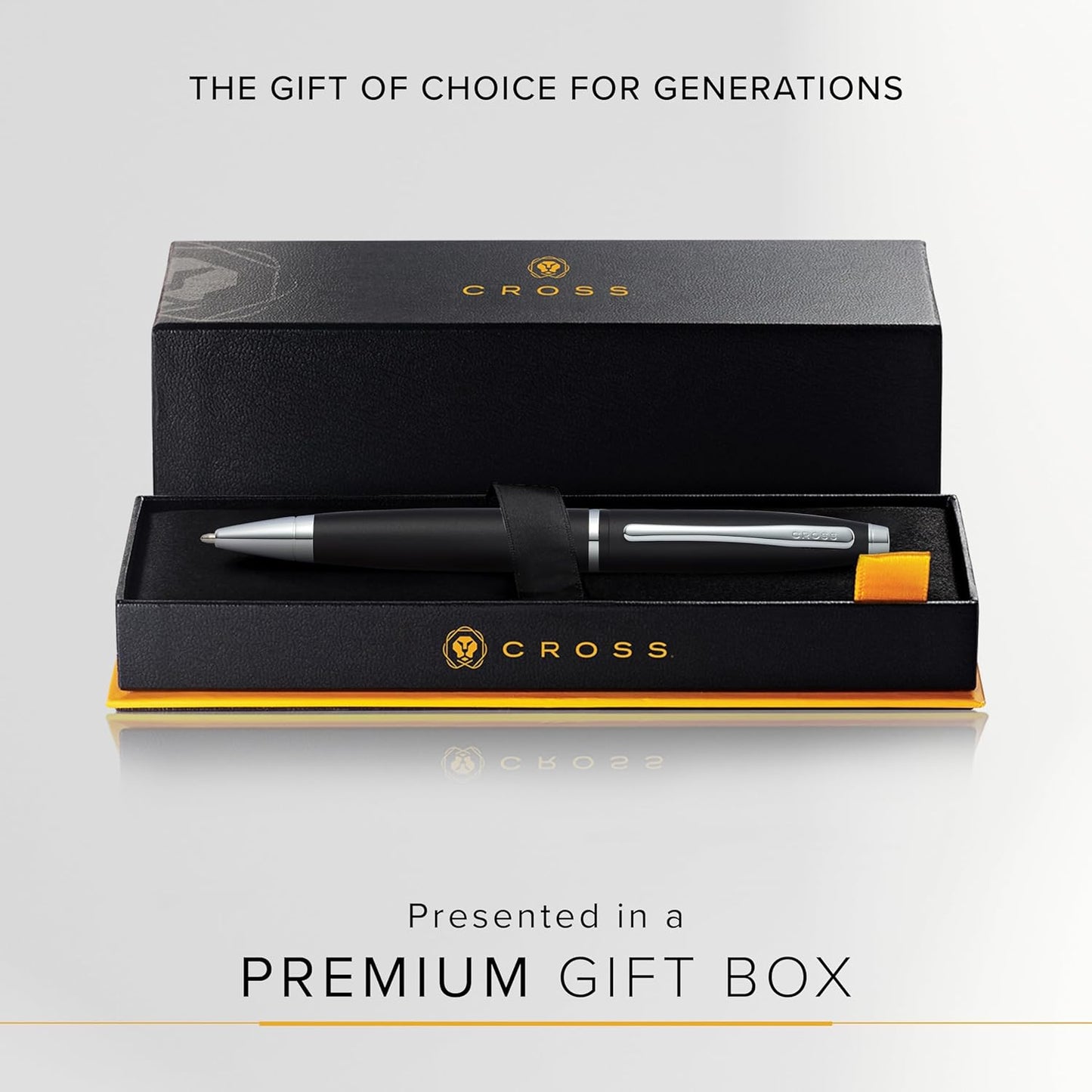 Cross Calais Refillable Ballpoint Pen Presented in a Luxury Gift Box - Medium Point, Black Ink, Matte Black