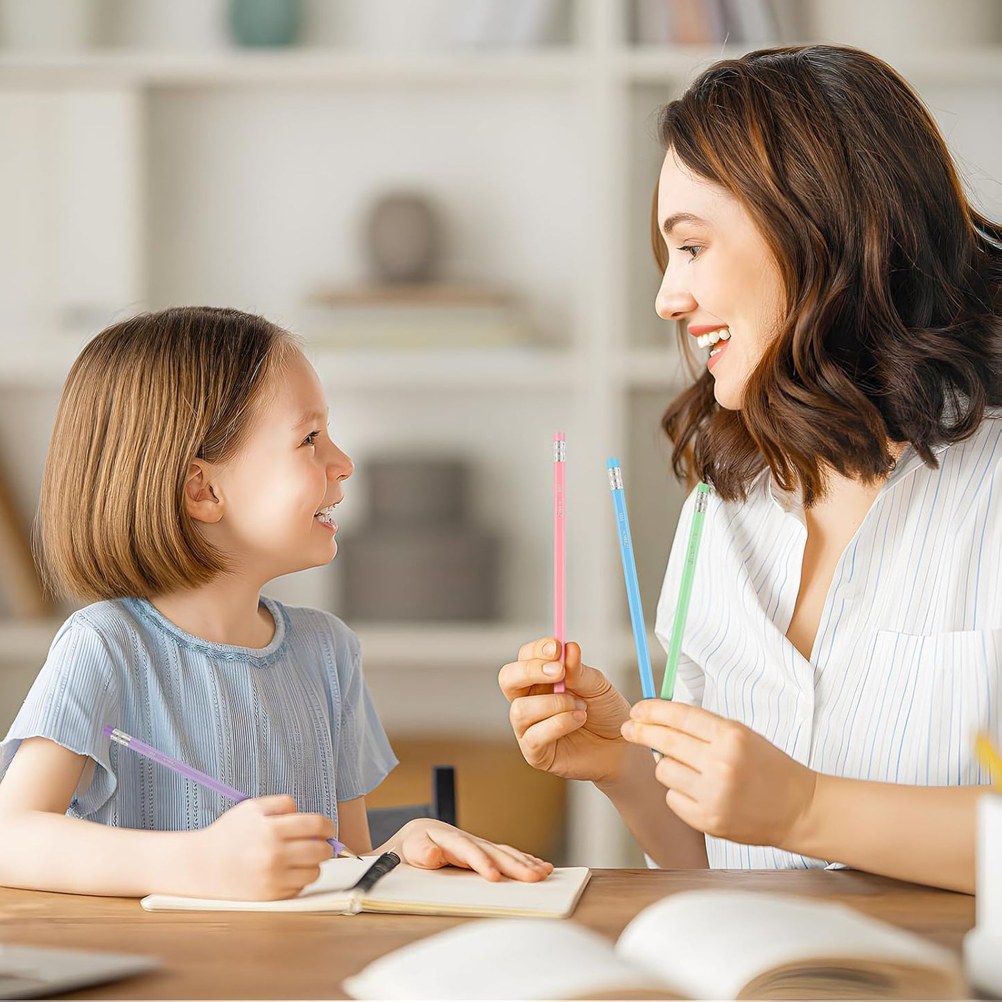 ZWlOT Wood-Cased Pencils,Pre-Sharpened,Pastel Colors,350 Count #2 HB Pencils with Eraser Bulk,Assorted Colors,School Classroom Teacher Supplies Gifts