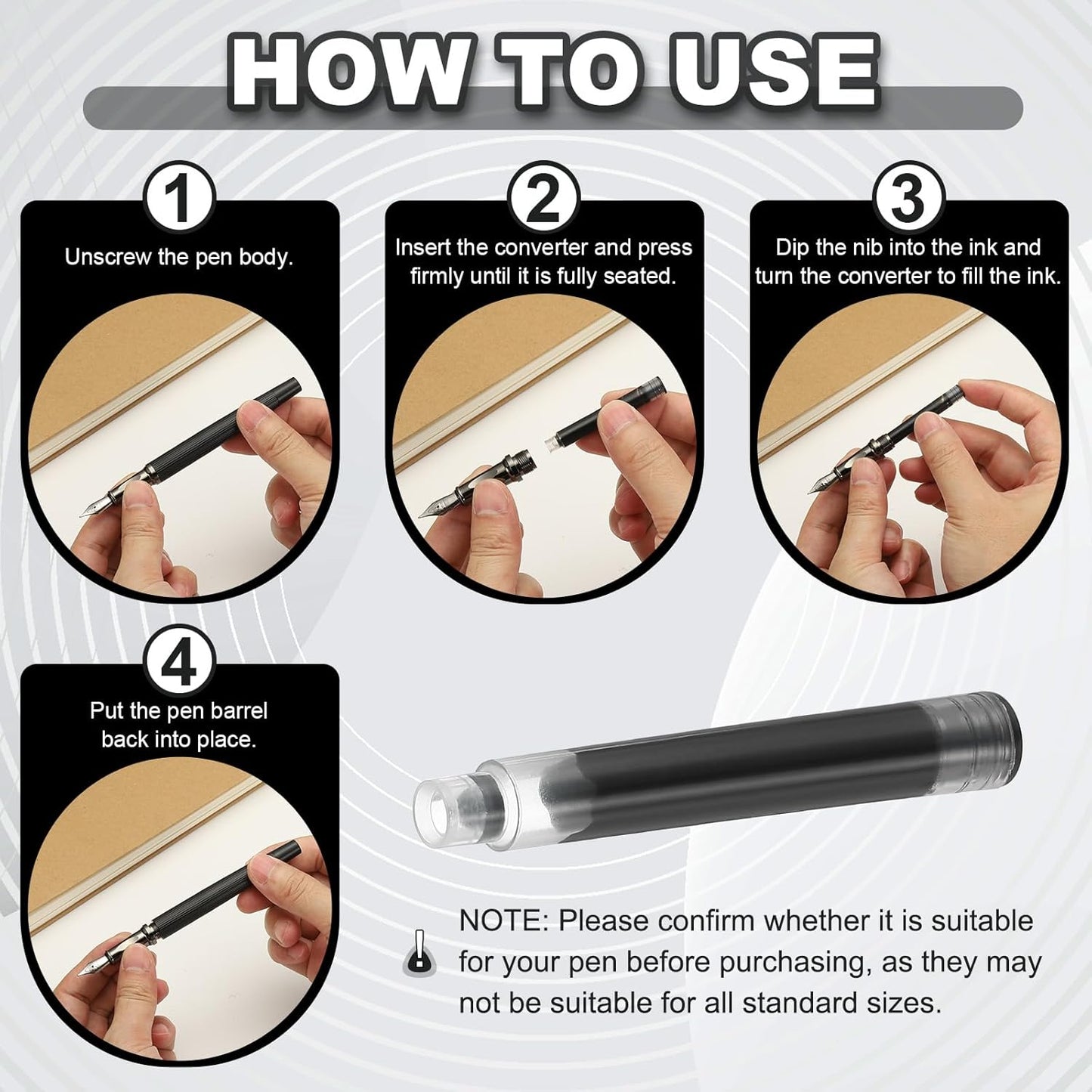 PATIKIL 60Pcs Fountain Pen Ink Cartridges, 3.4mm Bore Diameter Pen Ink Refill Standard International Refill Cartridges for Writing Business, Red