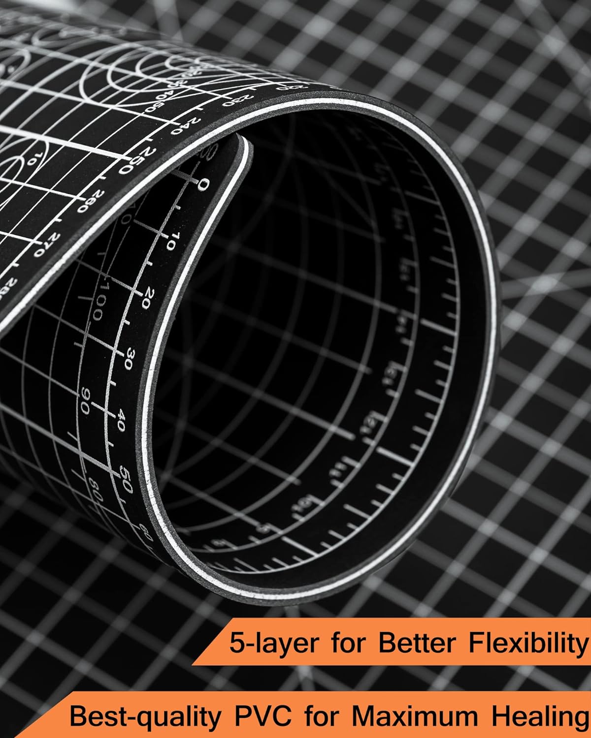 Density-upgraded 18"x12" Self Healing Cutting Mat, Idemeet Rotary Sewing Mat for Crafts, 5-Ply Blade Table Protector Cut Board for Fabric Leather Cutting Quilting Modeling Hobby Project, A3, Black