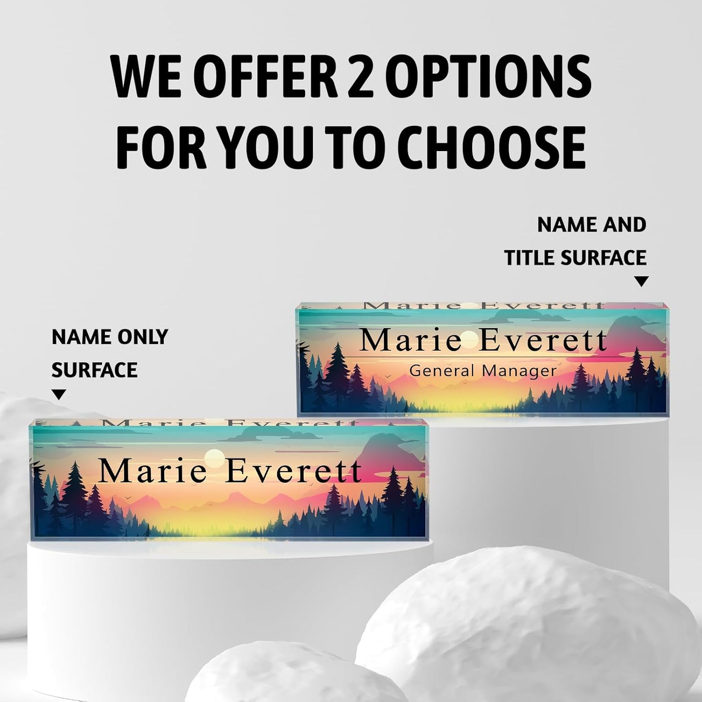 Custom Name Plate for Desk | Personalized Desk Name Plate | Personalized Boss Employee Appreciation Gifts | Acrylic Name Plate Office Desk Accessories