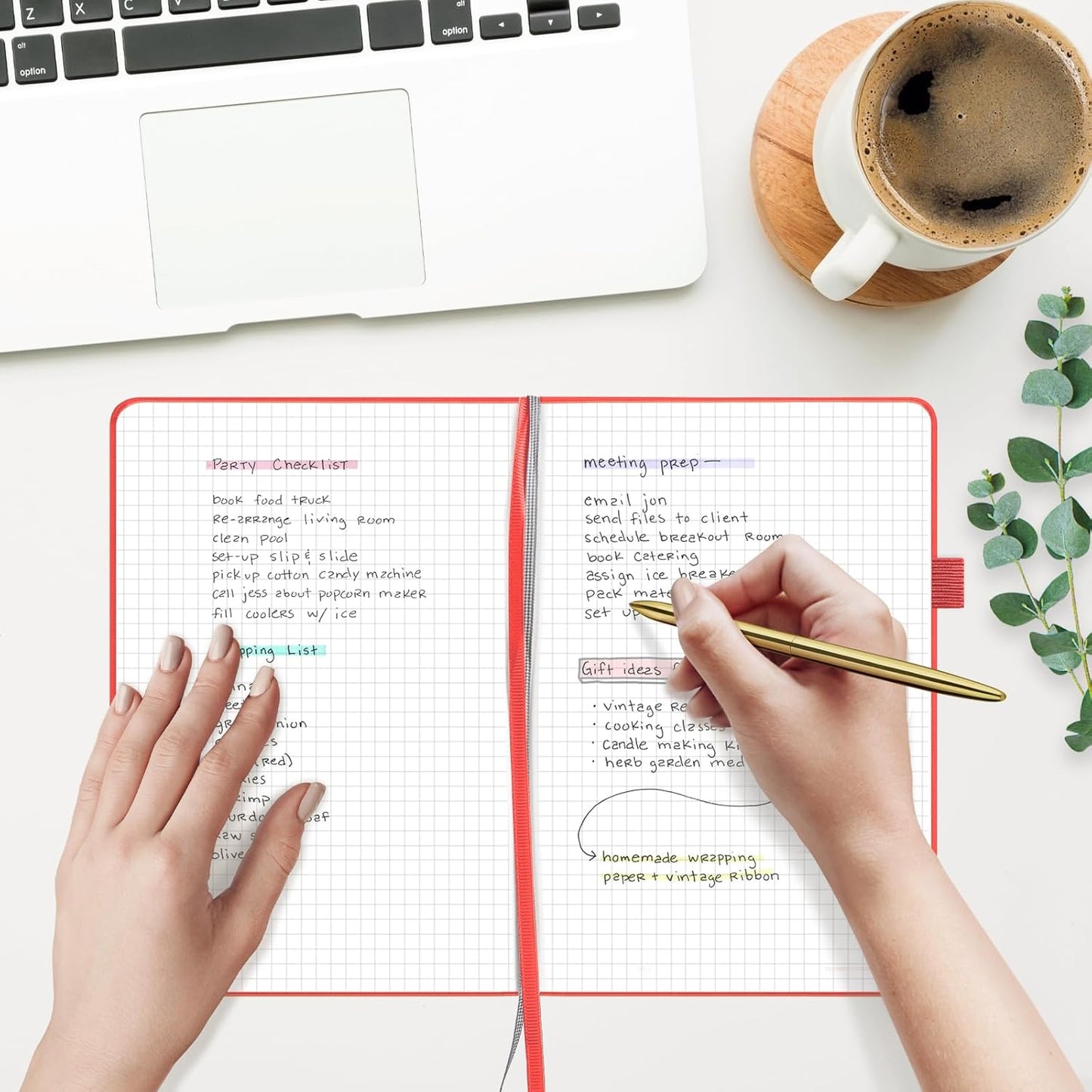 &And Per Se Lined Journal Notebook, 160 Pages, A5 5.7 x 8 inches College Ruled Thick Paper Notebook Journals for Writing, Hardcover Notebooks for Women Men Office School (1 Pack, Red)