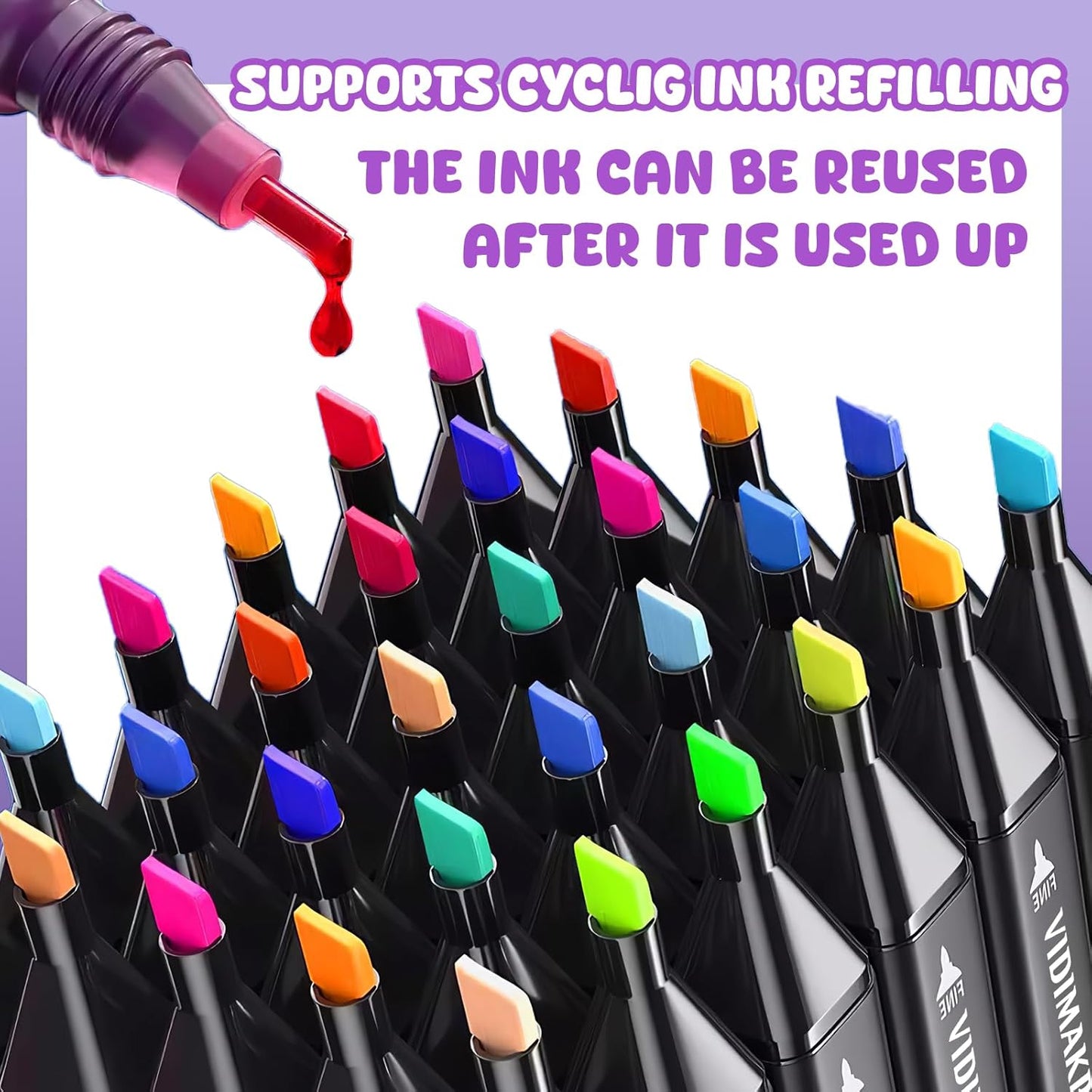 Alcohol Markers 168 Colors with Base Dual Tip Art Drawing Markers for Kids Students and Adults Comics Sketching Illustration - Refillable