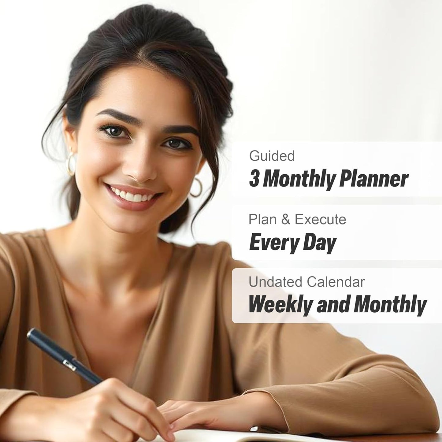 Gratitude Journal for Women & Men - 5 Minute Self Care Journal | 90-Day Undated Daily Planner for Positivity, Affirmations & Manifestation | Guided Mindfulness, Reflection | Vision Board + Stickers