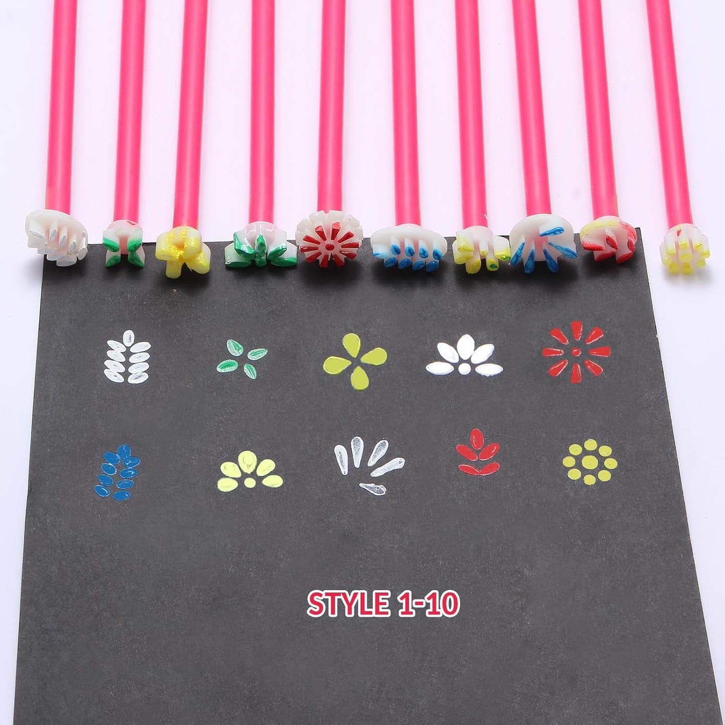 DAFENCHI Flower Floral Dotting Tools for Dot Painting, 20 Shapes Dotting Pens, Mandala Dot Art Tool for Rocks, Embosssing Tools for Painting Dots, 10 Pens