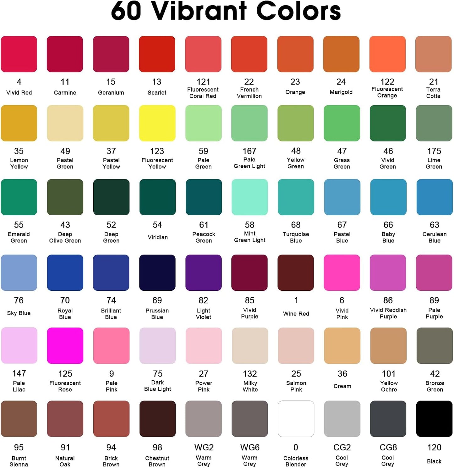 60 Colors Alcohol Markers Set, Dual Tips Blender Art Marker for Drawing, Permanent Sketch Markers for adult coloring, Alcohol Based, Adults Coloring and Artist Illustration.(BRUSH TIP)