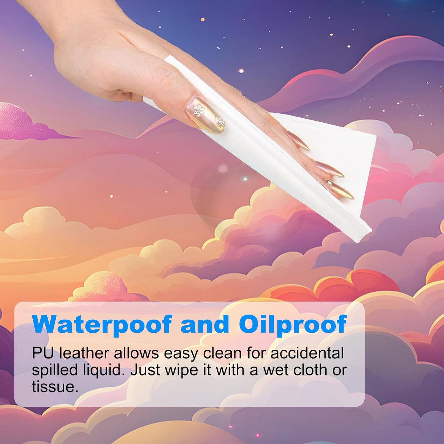 Desk Mat, Kawaii Moon Cloud Star Sunset Sky Large Gaming Mouse Pad with Non-Slip Base Stitched Edges,Desk pad for Keyboard and Mouse Home Office 35.4"x15.7"