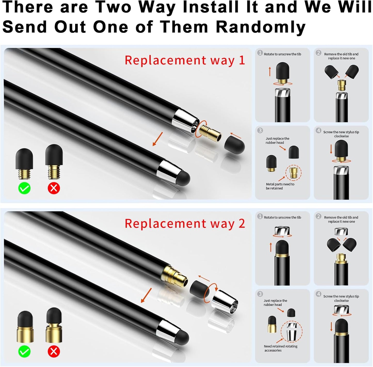 10 PCS Stylus,Stylus Pen for Touchscreen,Stylus 2-in-1 High Sensitivity & Precision Suitable for Touch Screens of iPhone/ipad/Android Tablets(10 Stylus Pen Silver/Black + 20 Tips)