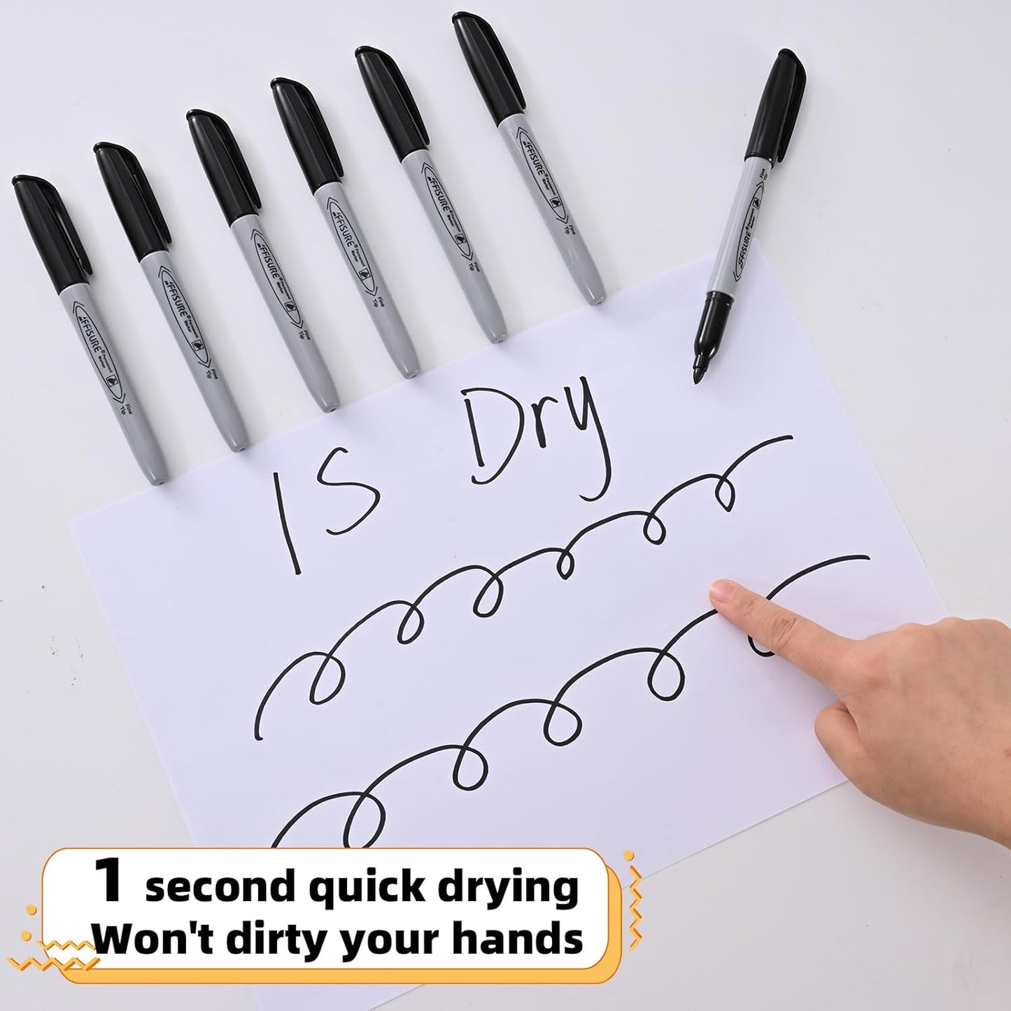 Permanent markers, 40 packs permanent markers bulk, quick drying in one second, smooth, not easy to erase, durable, can be marked on glass, tiles and cloth, office supplies,Gray shell