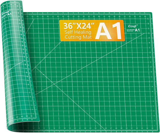 Ecraft 24"x36" Self-Healing Sewing Mat: Large Double Sided Green 5-Ply Hobby Mat, A1 Rotary Cutting Mat for Sewing, Quilting & Fabric Crafts