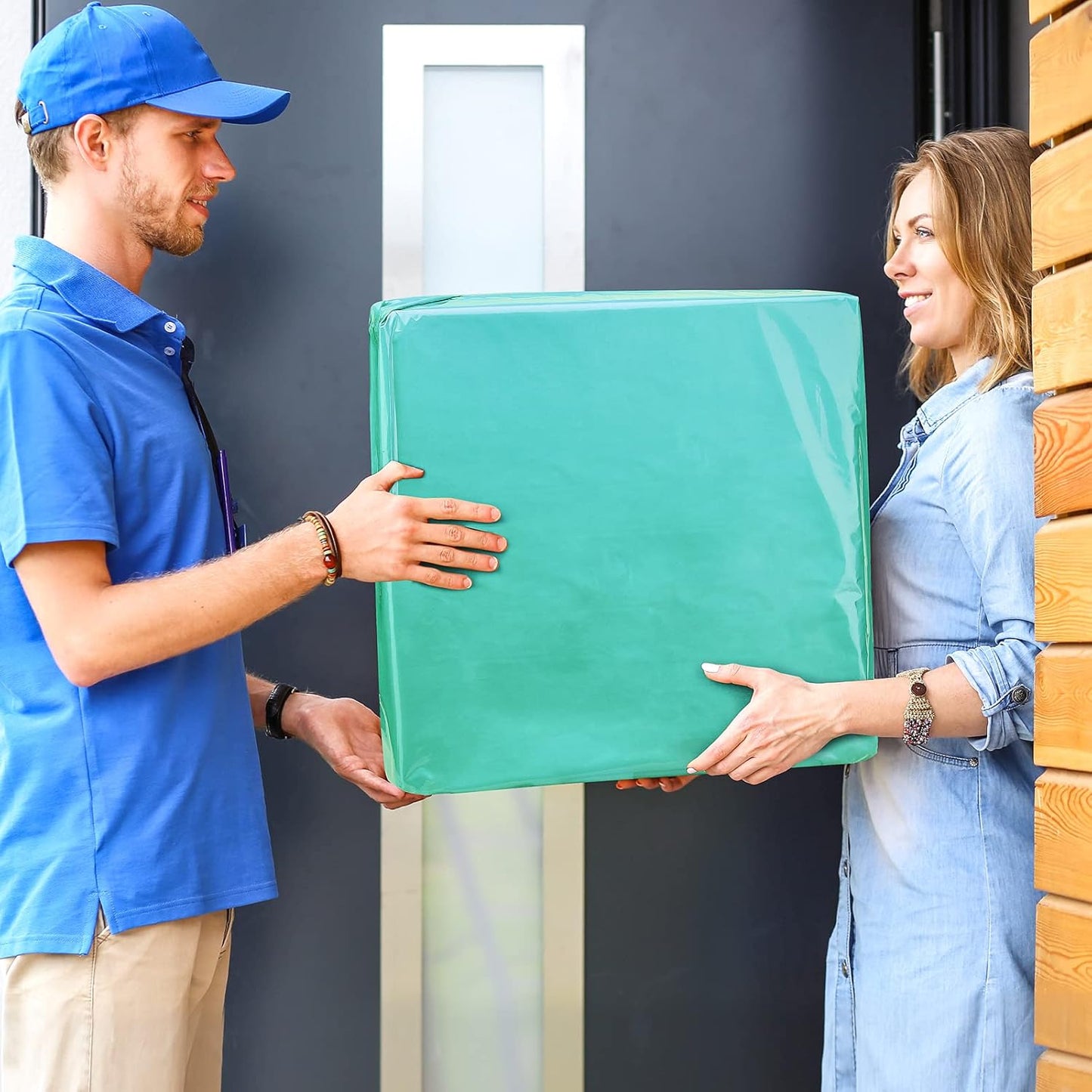 Fuxury 24x24 50pc Teal Large Poly Mailers Shipping Envelops Self Sealing Envelopes Bags Enhanced Durability Multipurpose Envelopes Keep Items Safe Protected