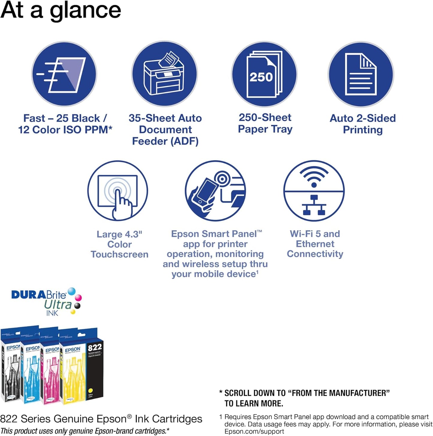 Epson® Workforce® Pro WF-4820 Wireless Color Inkjet All-In-One Printer, Black, Large