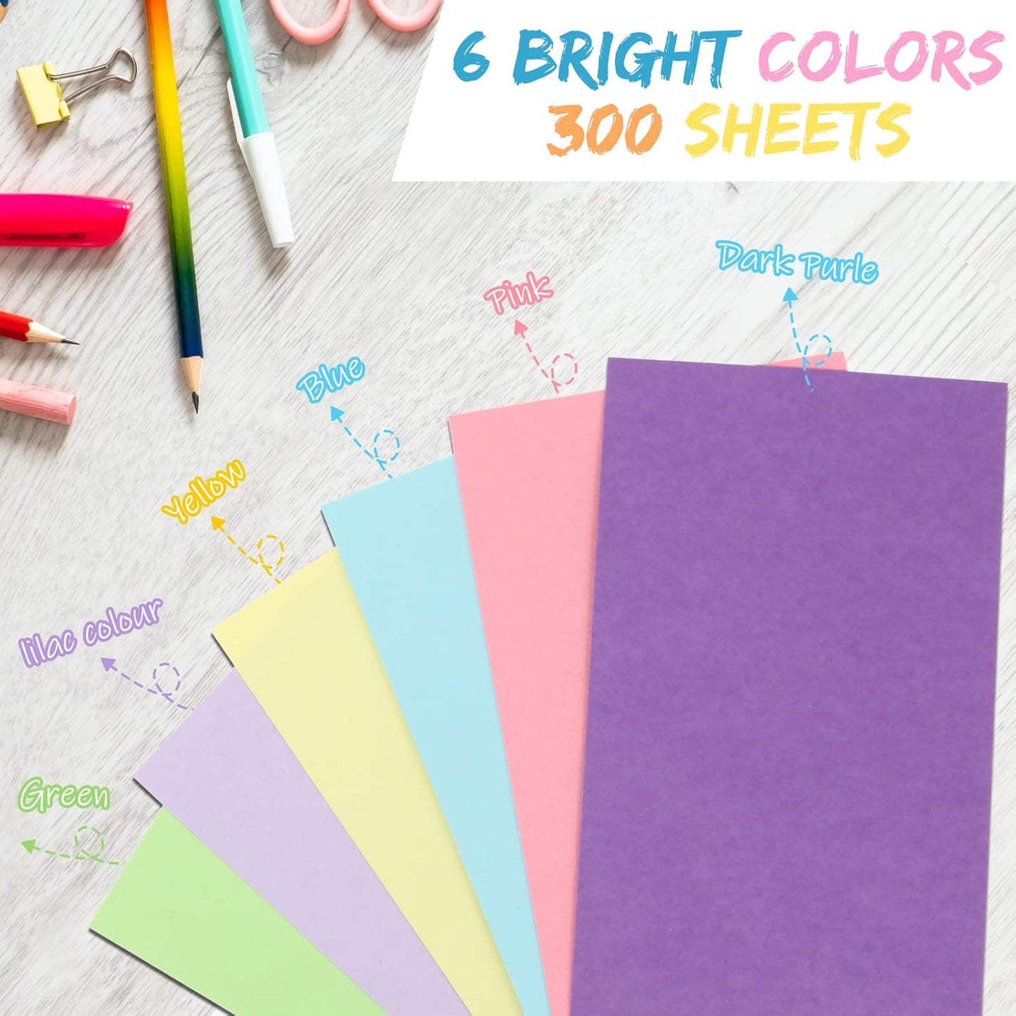 Fainne 300 Pcs 3 x 5 Inches Blank Index Cards 180 Gsm Thick Card Stock Assorted Color Neon Blank Flash Cards Colorful Study Notecards for Organizing(Fresh Colors)