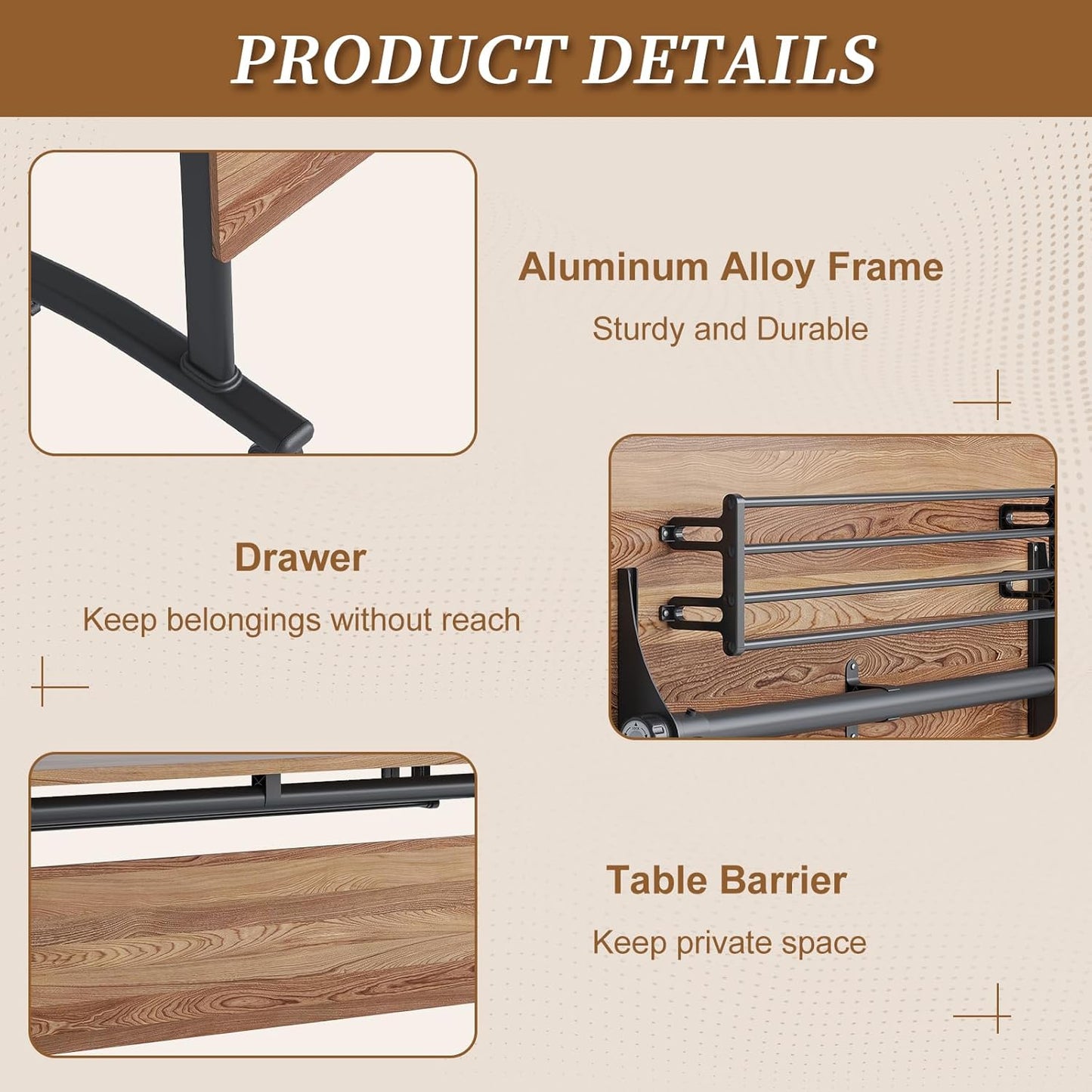 Folding Conference Room Table, Modern Conference Tables with Silent Wheels, Large Rectangular Mobile Training Tables for Office Classroom, Foldable Modular Boardroom Seminar Table (8pack L63in)