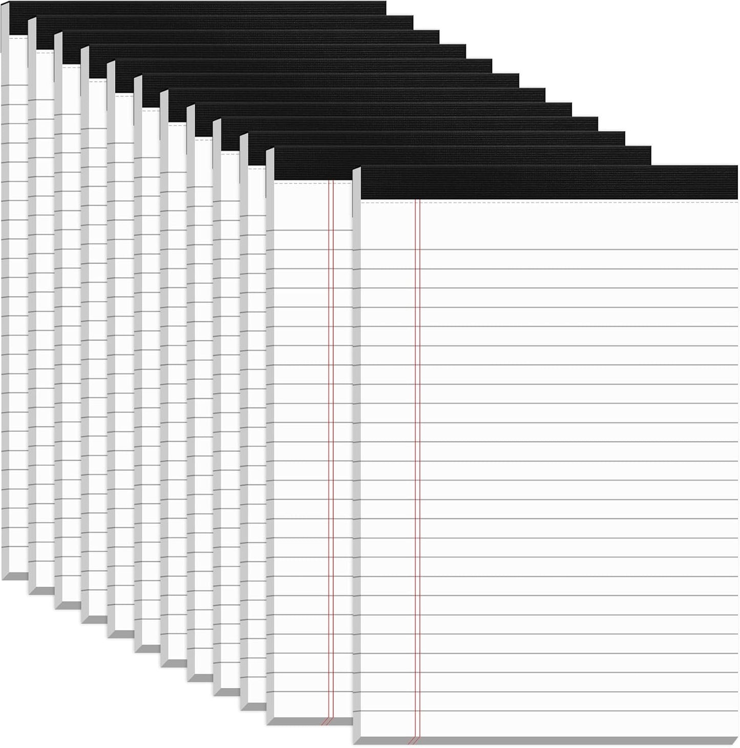 12 Pack Note Pads 5x8, Small Legal Pads 5x8 White Writing Paper for Work, Mini Notepads College Ruled Paper with Sturdy Back 25 Lines, Perforated Legal Note Pad 5" x 8", 30 Sheets Per