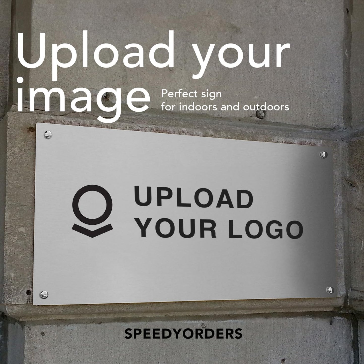 Custom Outdoor Metal Sign, Personalized Aluminum Safety and Business Sign, Waterproof White Aluminum (Logo, 24x18 In)