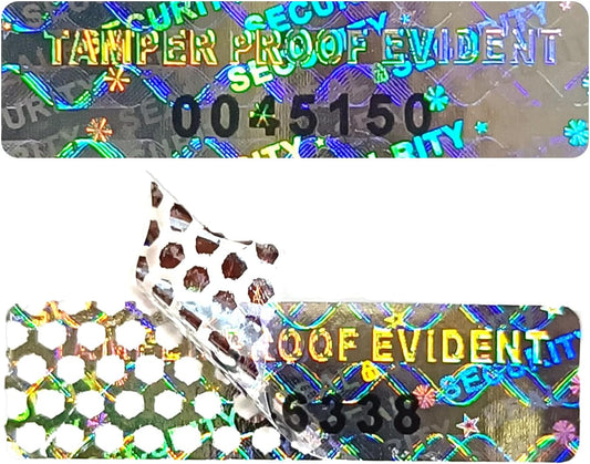1300pcs Tamper evident Hologram Stickers Original Security Labels Warranty Void Seal Tamper Proof Sticker with Unique Serial Number 1x0.3inch