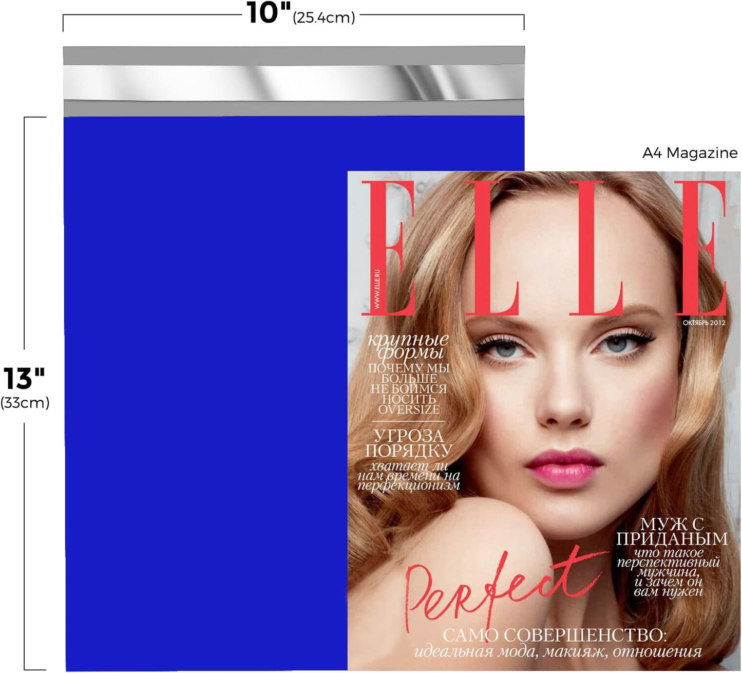 Fuxury/Fu Global 10x13" 100Pcs Poly Mailers Bags for Clothing/Hoody/Shirt/Jacket, Plastic Mailing Envelopes for Small Business, Self Seal Shipping Polybag Bulk- Blue