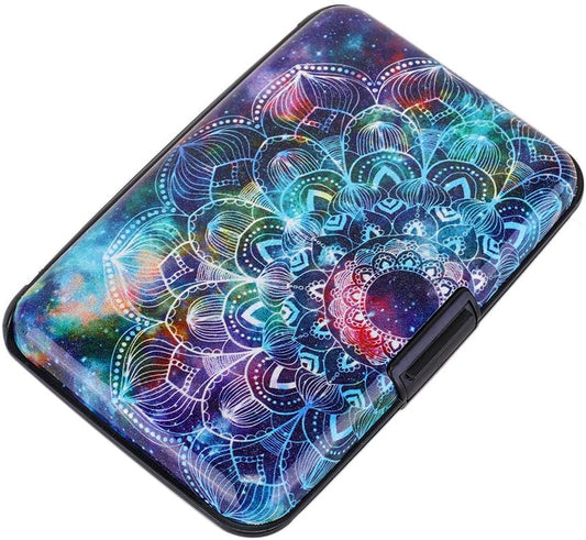 ELFISH Mini RFID Aluminum Wallet Credit Cards Holder Business Card Case Metal ID Case for Men Women (Acolorful)