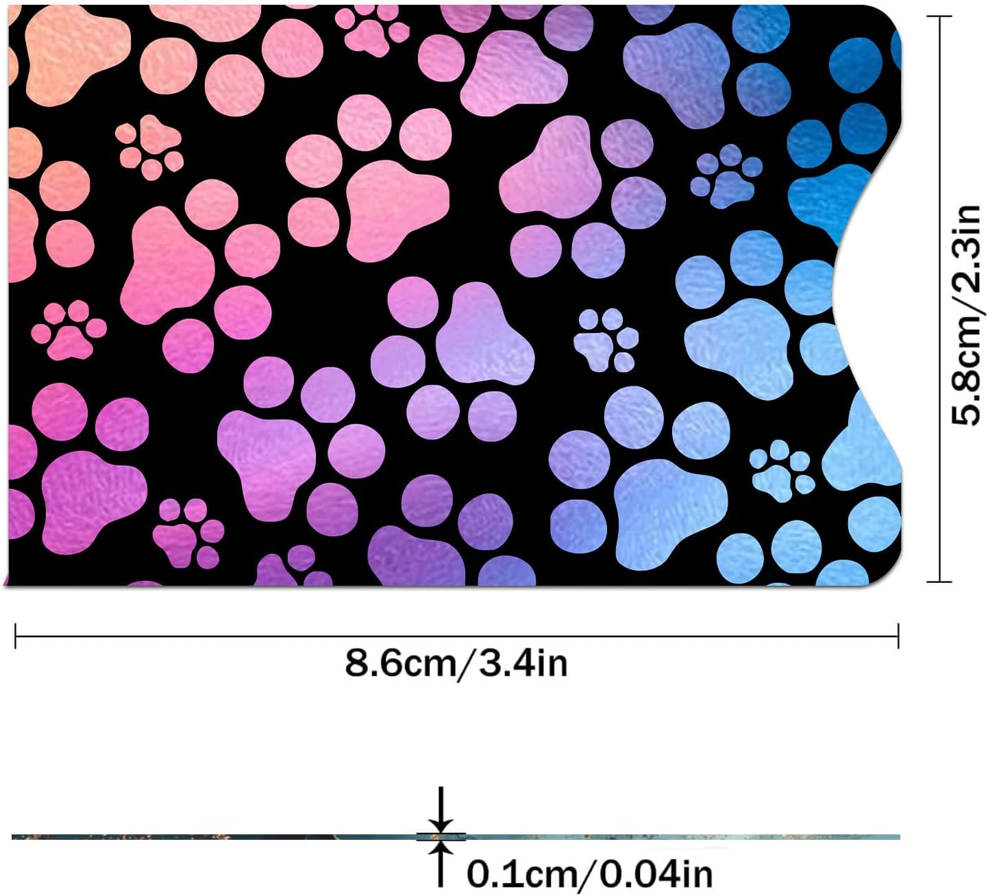 12 PCS RFID Blocking Sleeves, Credit Card Holder for Women Men Protect Cards Identity from Electronic Theft Travel Case Set (Black Cat Flower)