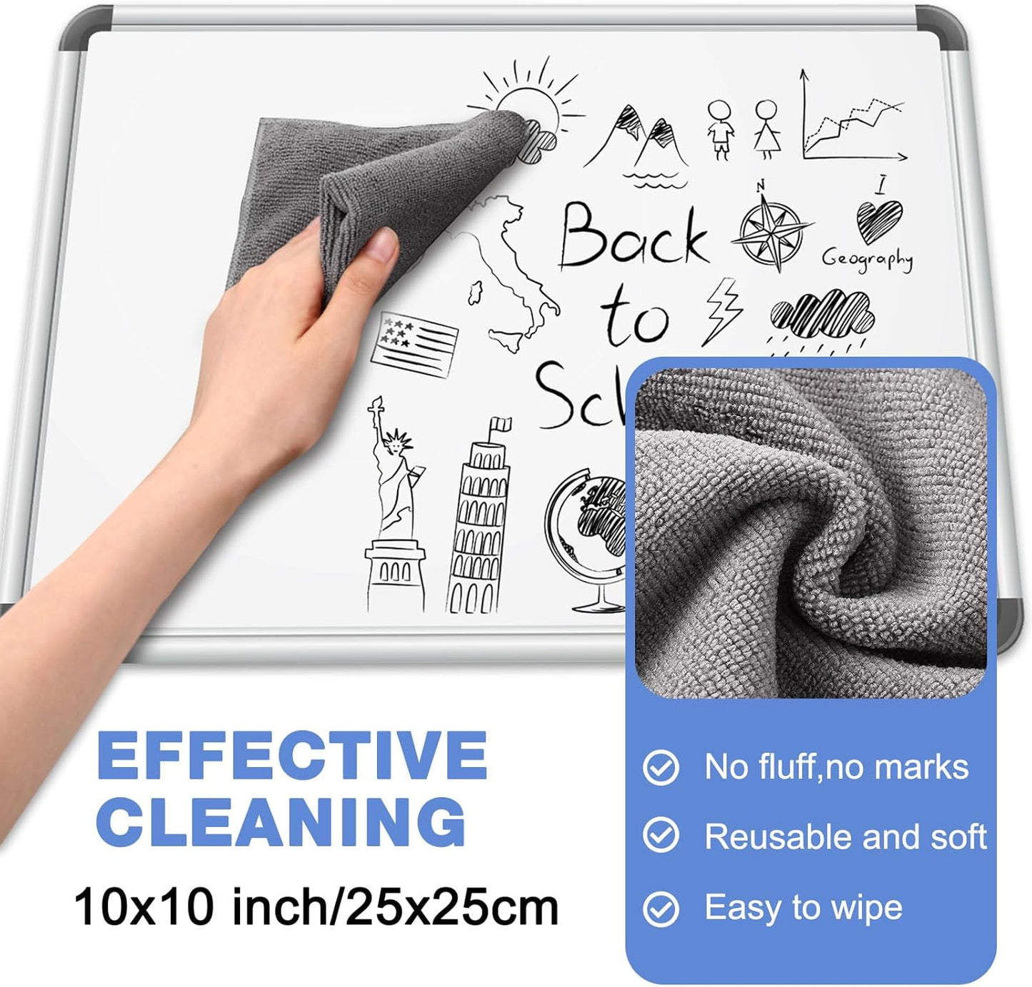10 Pack Whiteboard Cleaner Spray 8.5oz Dry Erase Board Cleaner with 6 Cloths Non Toxic Dry Erase Cleaner Removes Stubborn Marks from Whiteboards