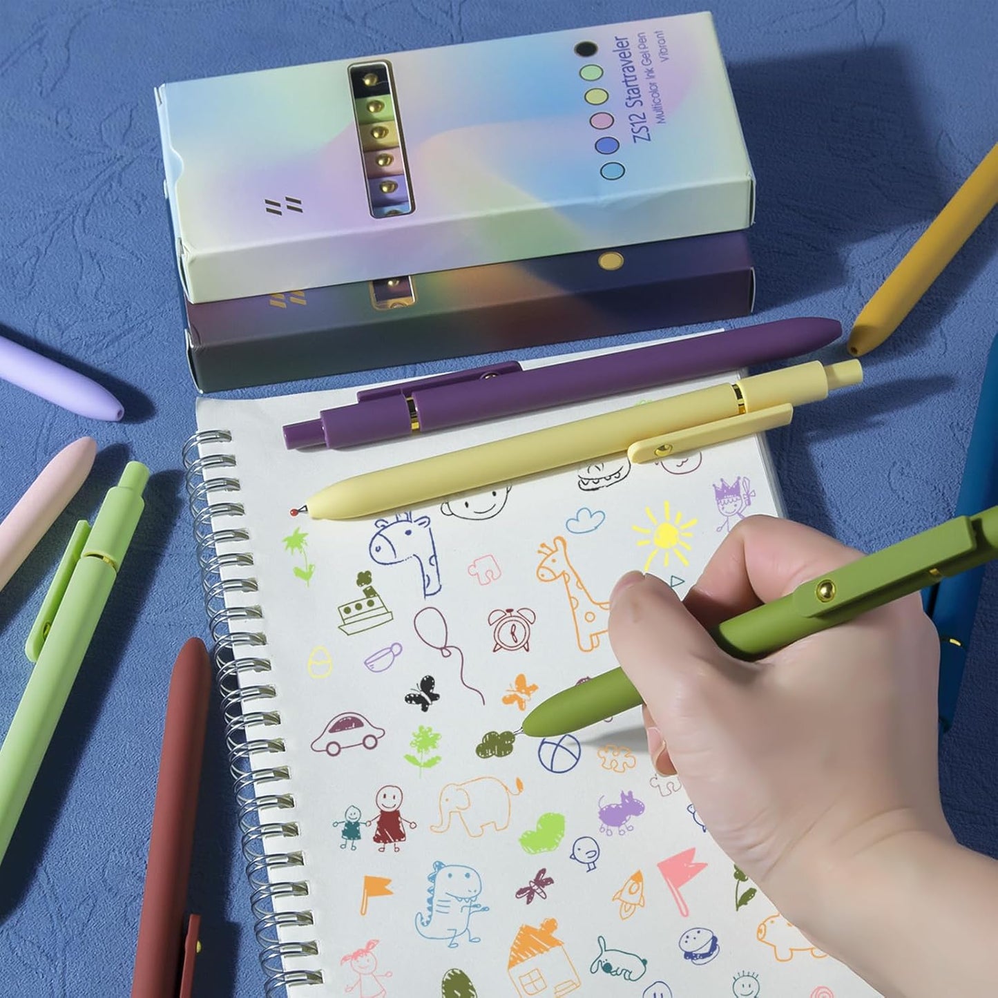 Colored Pens, 12 Pcs Colorful Pens Fine Point Smooth Writing Pen, 0.5mm Colored Ink Gel Pen for Journaling Note Taking, School Supplies Gifts for Women (12 Pcs Gold Vibrant and Vintage)