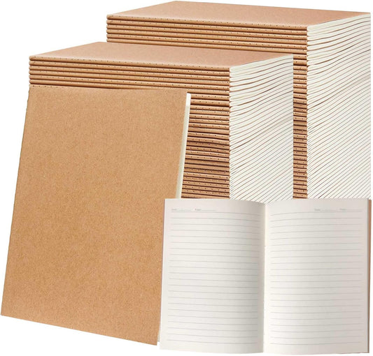 120 Pack Kraft Paper Notebook Journals A5 Journal Softcover Ruled Lined Journals Notebooks Bulk for Kids Student Writing Sketch Travel Journal Office