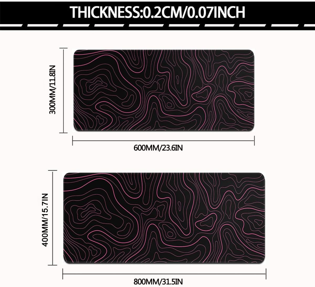 Large Mouse Pad for Desk - Gaming Mouse Pad with Non-Slip Base Stitched Edges, Mousepad for Keyboard and Mouse