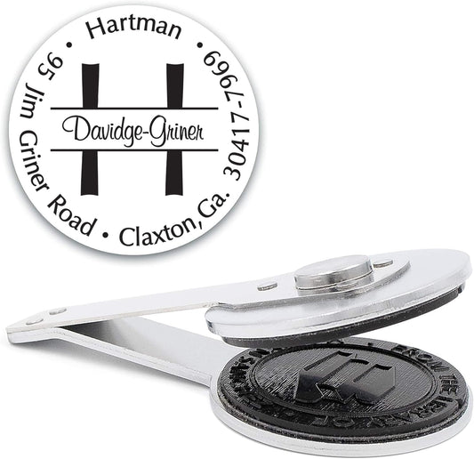 Custom Monogram Address Desk Embosser - Personalized Round Seal - Insert Only - Style EMD-026