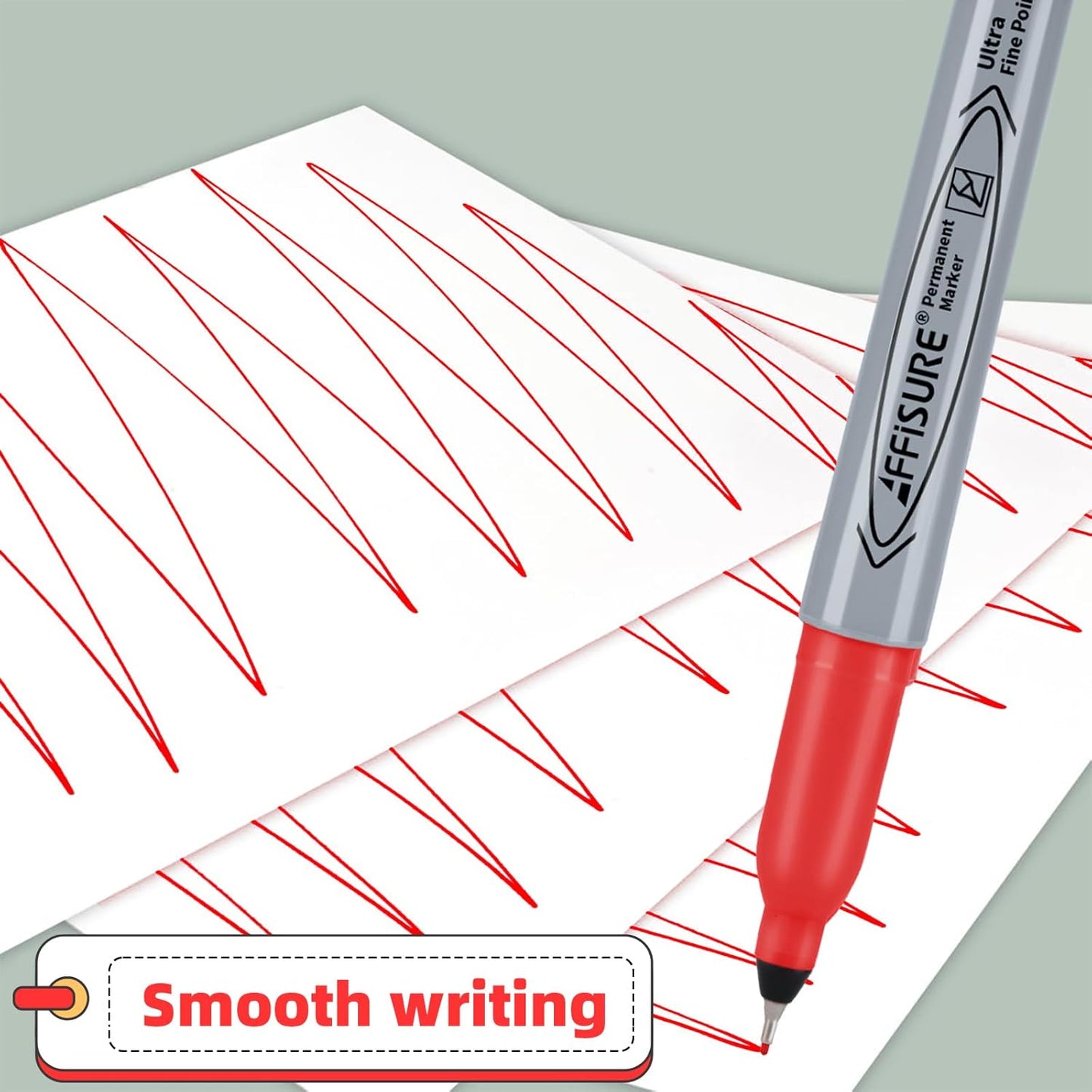 Red Ultra Fine Point Permanent Marker, 20 Pack, 0.4 mm, Precision Fine Tip for Detailed Writing, Art, Crafts & Labeling on Paper, Plastic, Glass, Metal, Waterproof, Fade-Resistant Ink