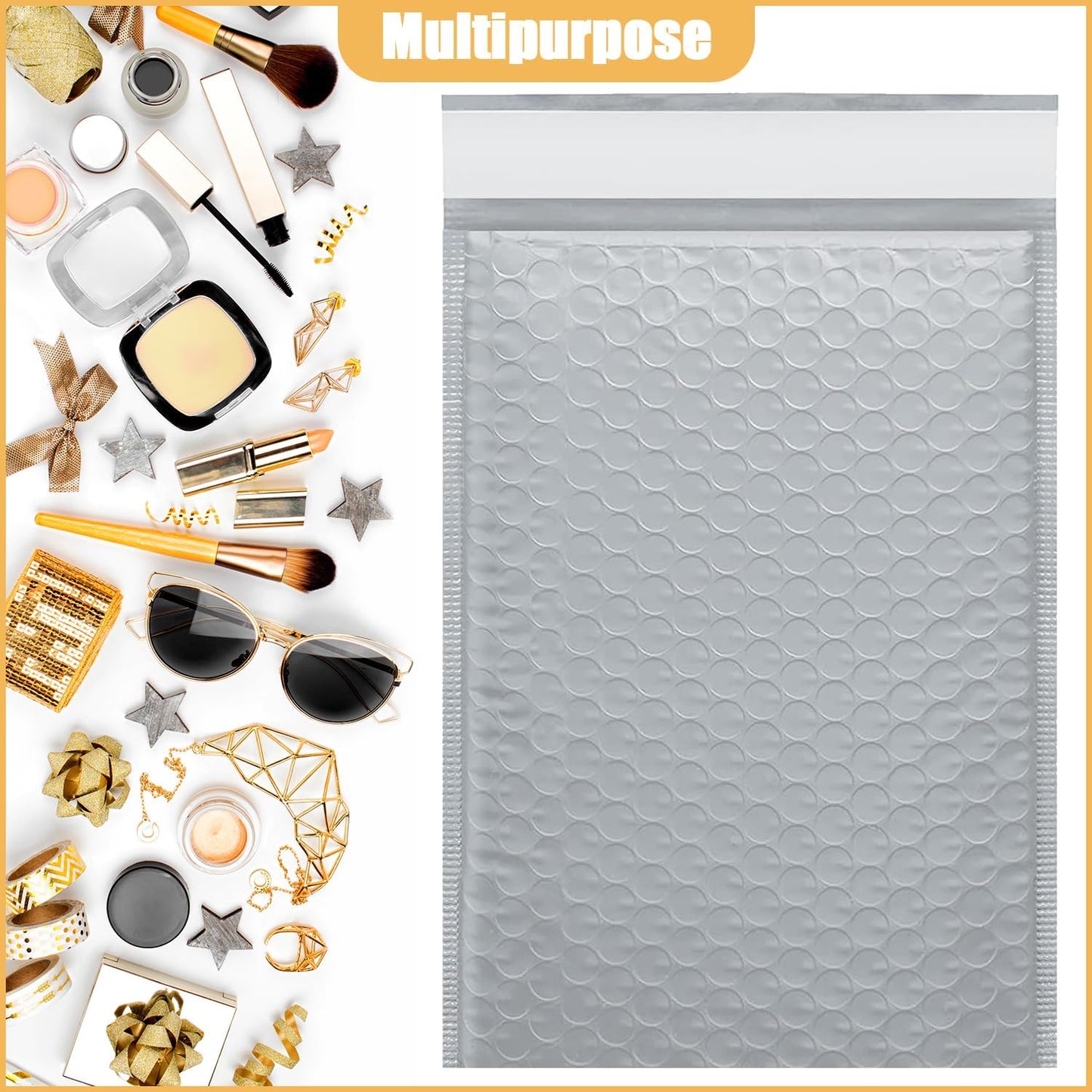 12.5in x 18in Bubble Mailer, Gray Poly Mailer, Padded Envelope, Shipping Envelope, Waterproof, Self-Sealing, For Small Business, Shipping, Mailing, Boutique Packaging(25PCS)