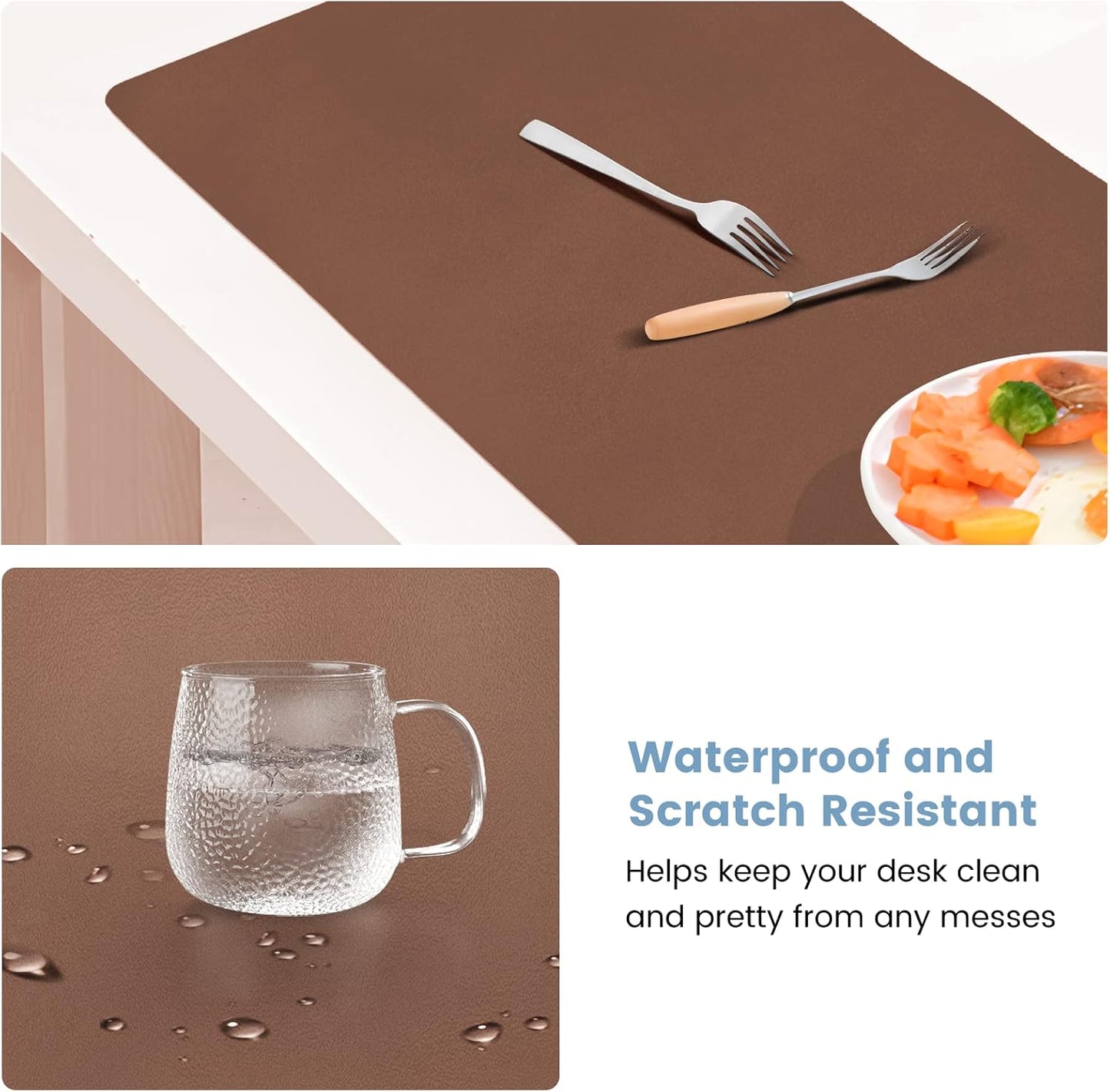 Desk Mat Wireless Charging Mouse Pad Large 32x16 Journey Desk Pad Mat with Wireless Charger Waterproof Leather Computer Mat with Phone Charger Mousepad Non-Slip for Keyboard and Mouse