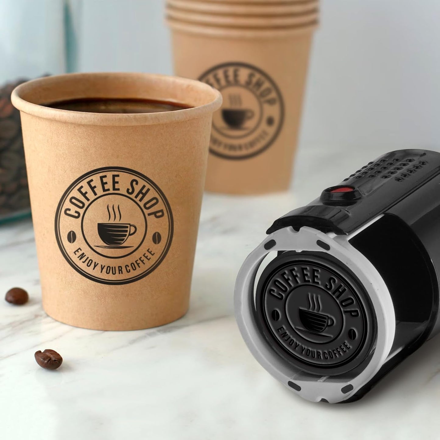 Custom Stamps for Business | Custom Logo Stamp | Personalized Self Inking Stamp Customized Business Logo Text Rubber Stamper, 4 Sizes/5 Color Options (1.2-inch)