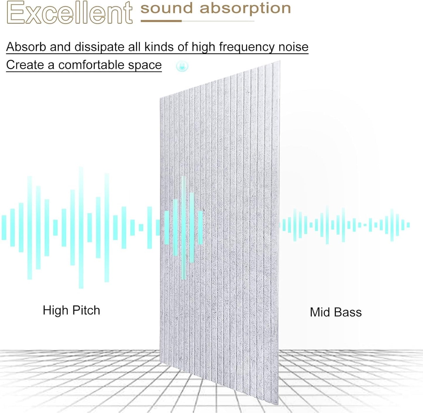 10 Pack Large Acoustic Panels, 48"X24"X0.4" Sound Proof Foam Panels for Walls, Sound Dampening Panels, Sound proof panels for walls, Soundproof Wall Panels for Home Studio&Office Decor.(Sliver Grey)