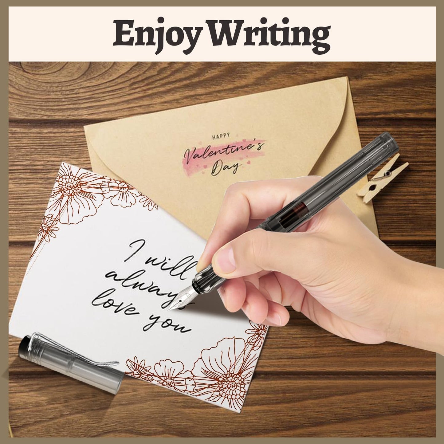 Calligraphy Set, 7 Pcs Fountain Pen with Different Replaceable Nib and 40 Replaceable Ink Cartridge in 11 Color for Beginner Writing and Drawing Calligraphy Kit for Greeting Card Signature Calligraphy