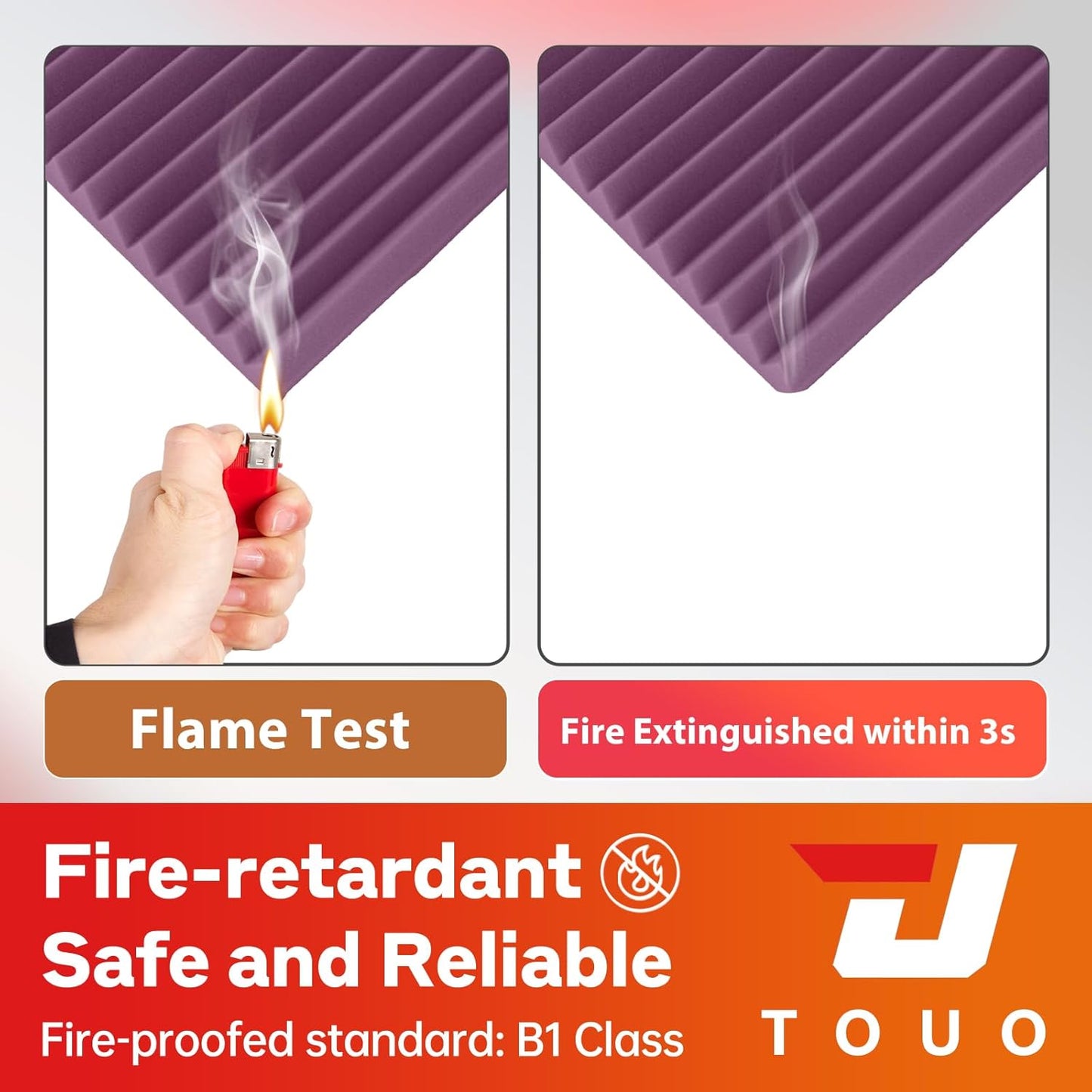 12 Pack Acoustic Panels – Sound Proof Foam Panels for Wall 12"x12"x1", Flame Retardant Wedge Acoustic Foam, High-Density Sound Absorbing Panels for Home Studio(Purple, 1" Thick 12 Pack)