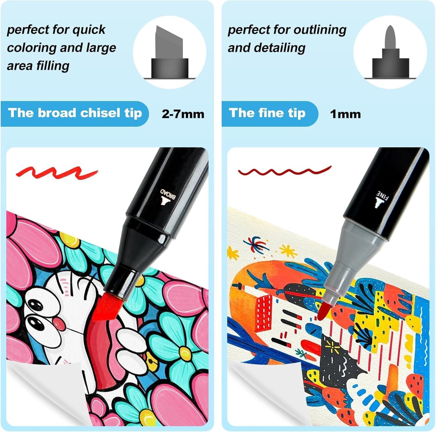 168 Colors Alcohol Markers, Dual Tip Permanent Art Markers with Black Suitcase, For Adults Coloring, Sketching, Card Making and DIY Patinting